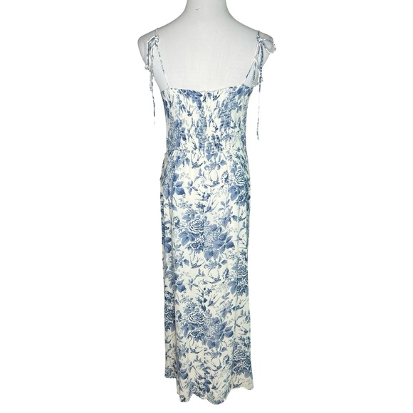Reformation Kourtney Midi Dress Size 10 NWT Pompedour Blue Floral Wedding Guest - Picture 4 of 9